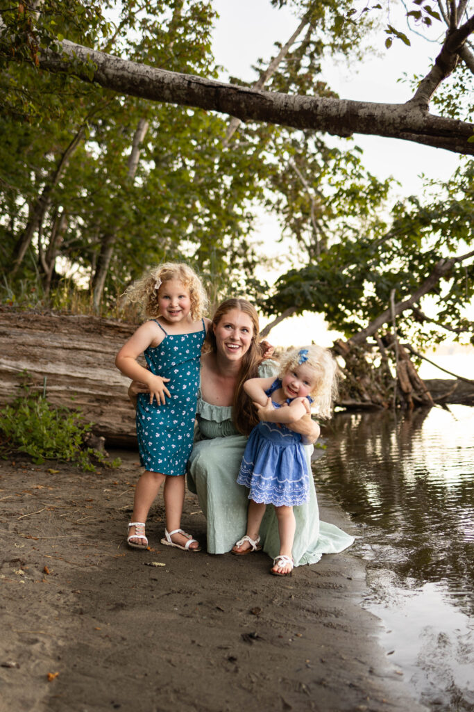 Family at Tolmie State Park in Olympia